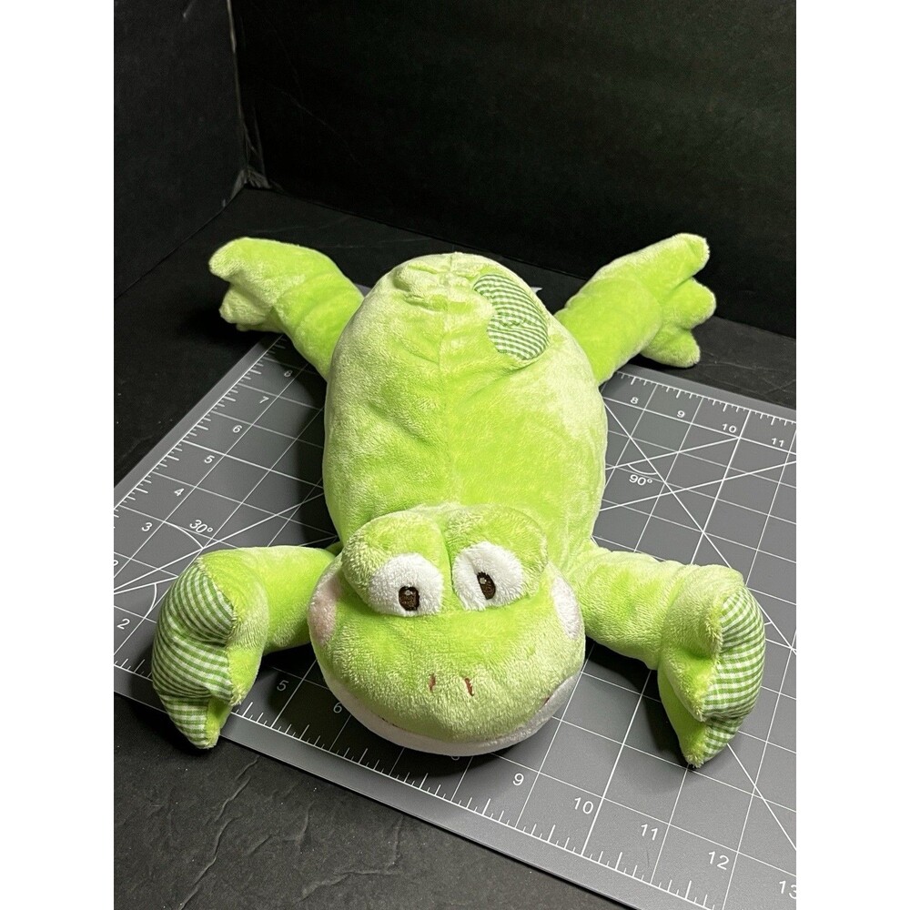 Ganz Baby Heart To Heart Frog Rattle Plush Stuffed Animal Toy Green Sewn Eyes